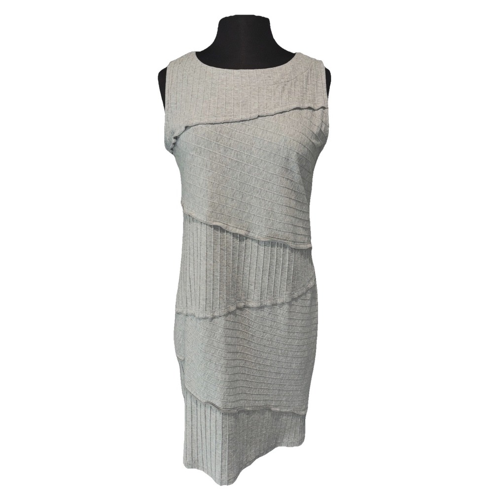 Neon Buddha Sleeveless Layered Tank Dress Small Gray Artsy Hipster New Money